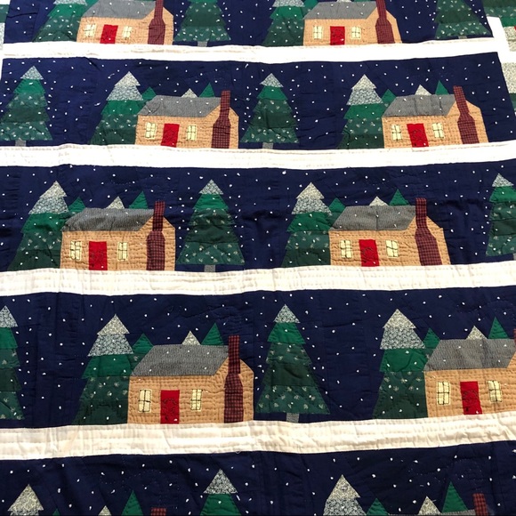 Quilt Blanket “No Place Like Home” Design Detailed Handmade Stitched 4’x5’ - Picture 7 of 8